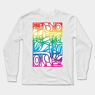 Rainbow Stained Glass Pattern Long Sleeve T-Shirt